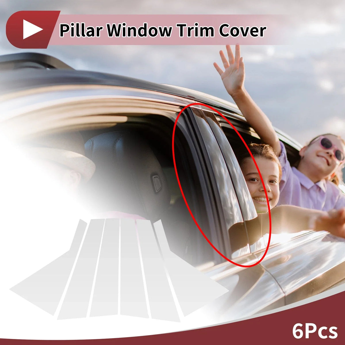Door Pillar Window Trim for KIA Sorento (2011–2015) Silver Tone Left Right