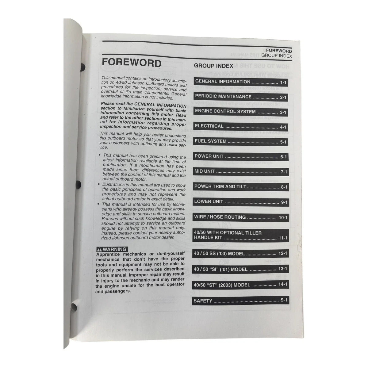 Service Manuals for Johnson 40/50 ST 4 Stroke (2003–Present) - 5005469