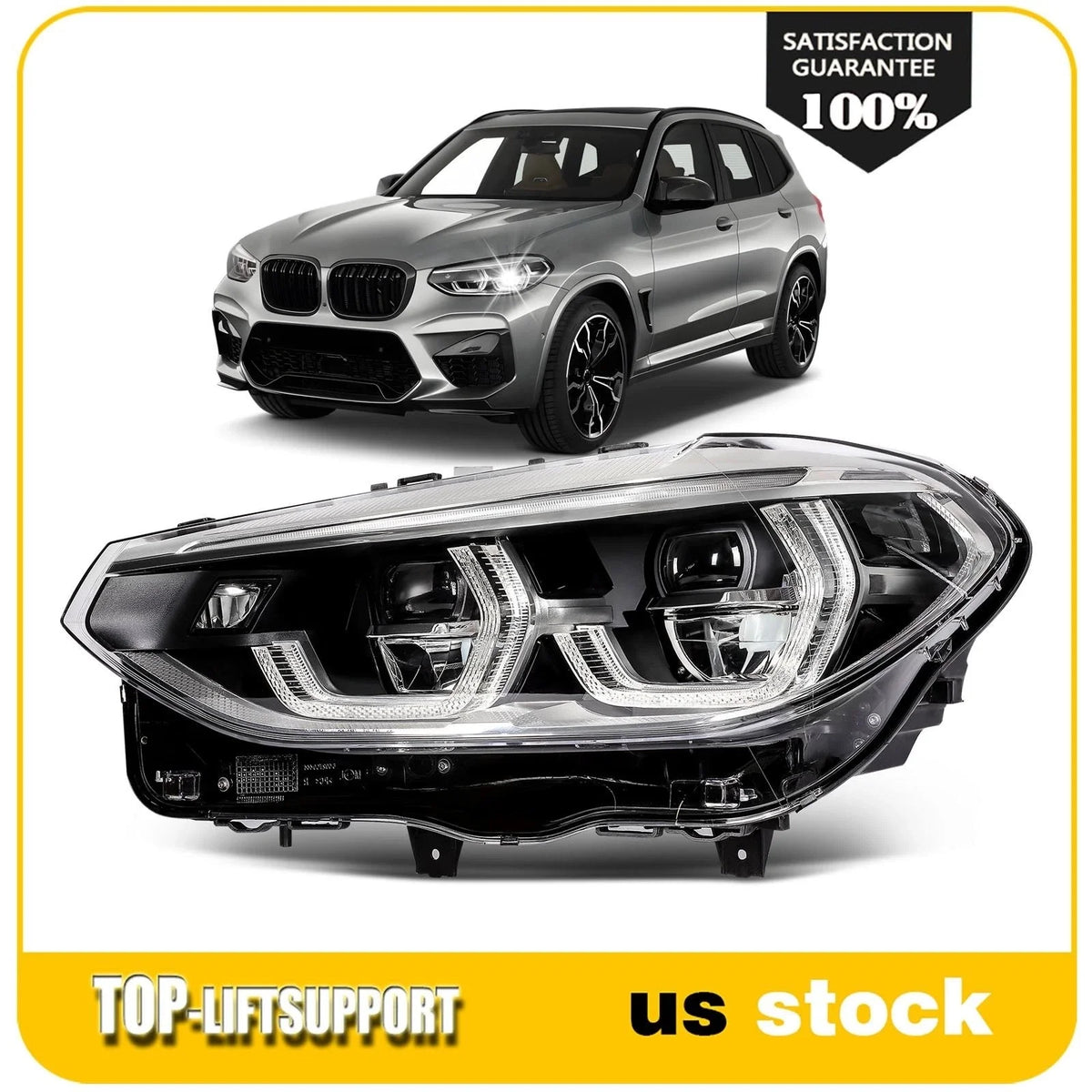 Left Full LED Headlight w/AFS for BMW X3 xDrive30e (2020–2021)