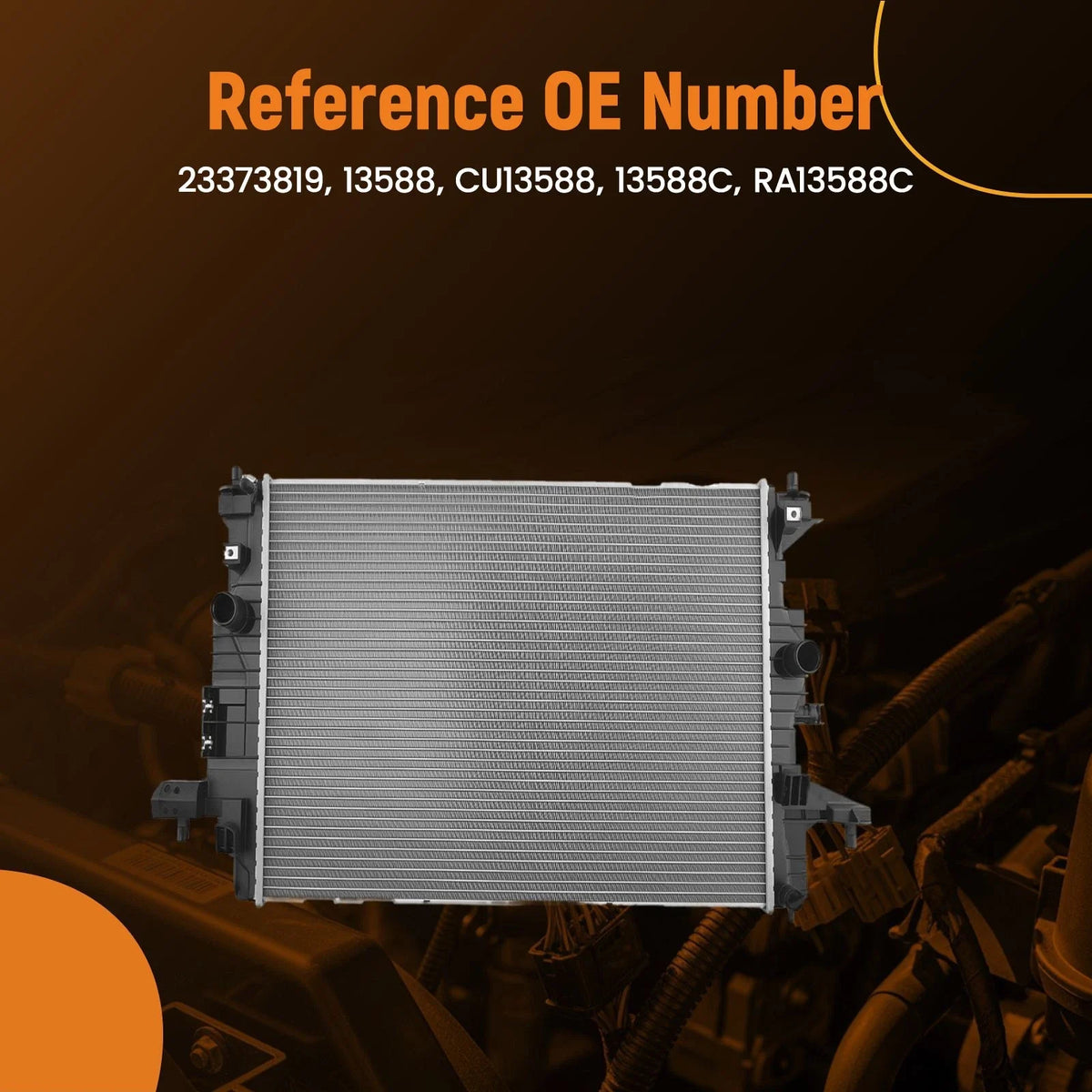 Coolant Radiator for Chevrolet Volt (2016–2019) 23373819 RA13588C Cross Flow