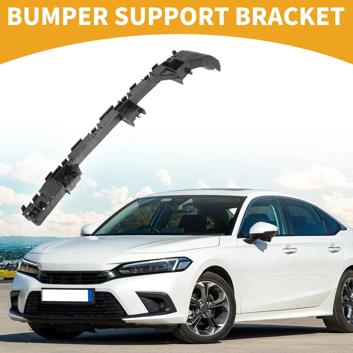 LH Rear Bumper Support Bracket for Honda Fit (2015–2017) 1 Pc Black ABS