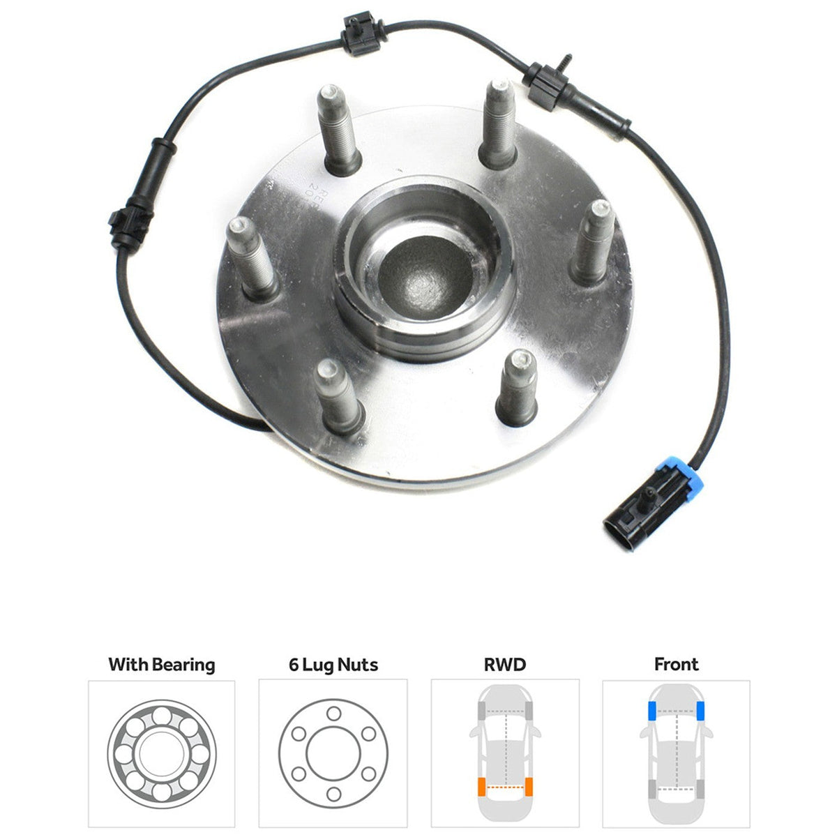 Wheel Hub for Chevrolet Astro (2003–2005) with Bearing & Sensor RWD