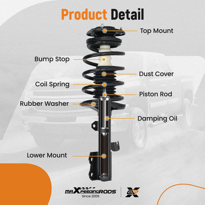 Pair Complete Struts w/ Coil Spring for Toyota Prius (2004–2009)