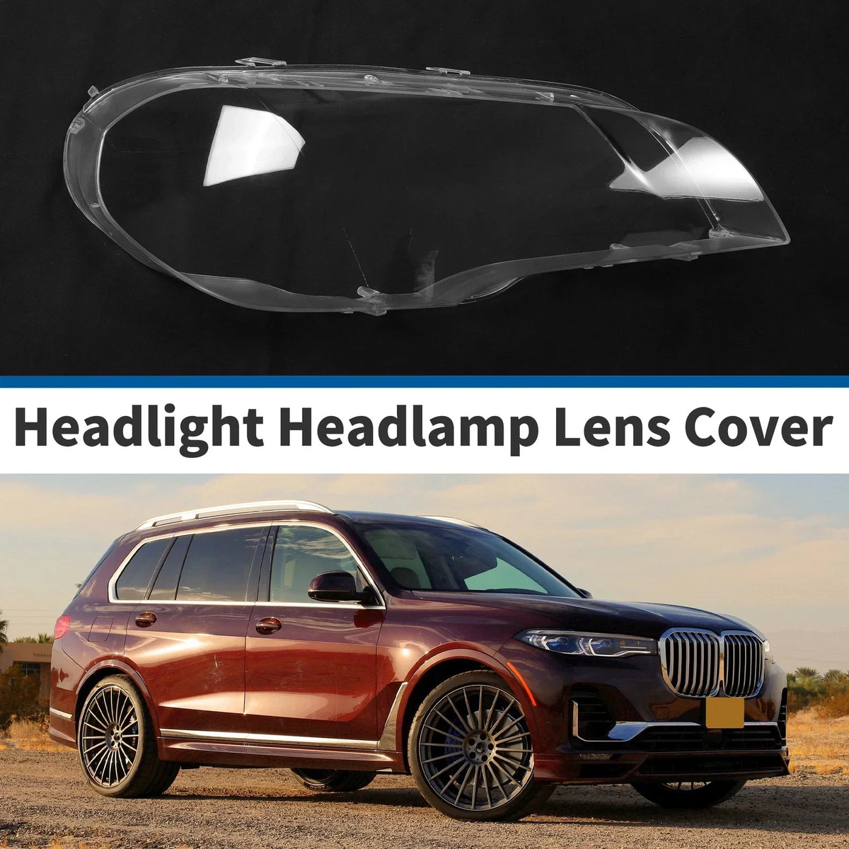 Front Right Clear Headlight Lens Cover for BMW X5 E70 2008-2013