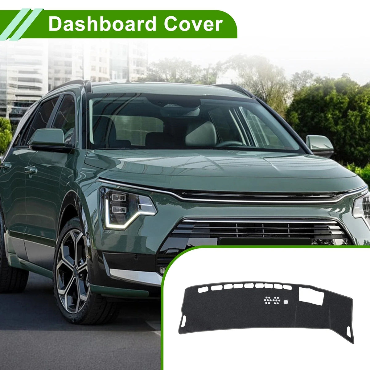 Dashboard Cover for Kia Niro (EV/PHEV/HEV) (2023–2025) HUD Polyester Gray