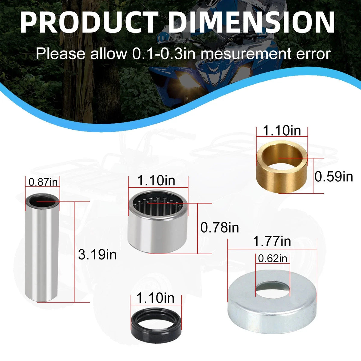 Rear Swing Arm Collar & Bushing Kit for Yamaha YFZ450 (2004–2013)