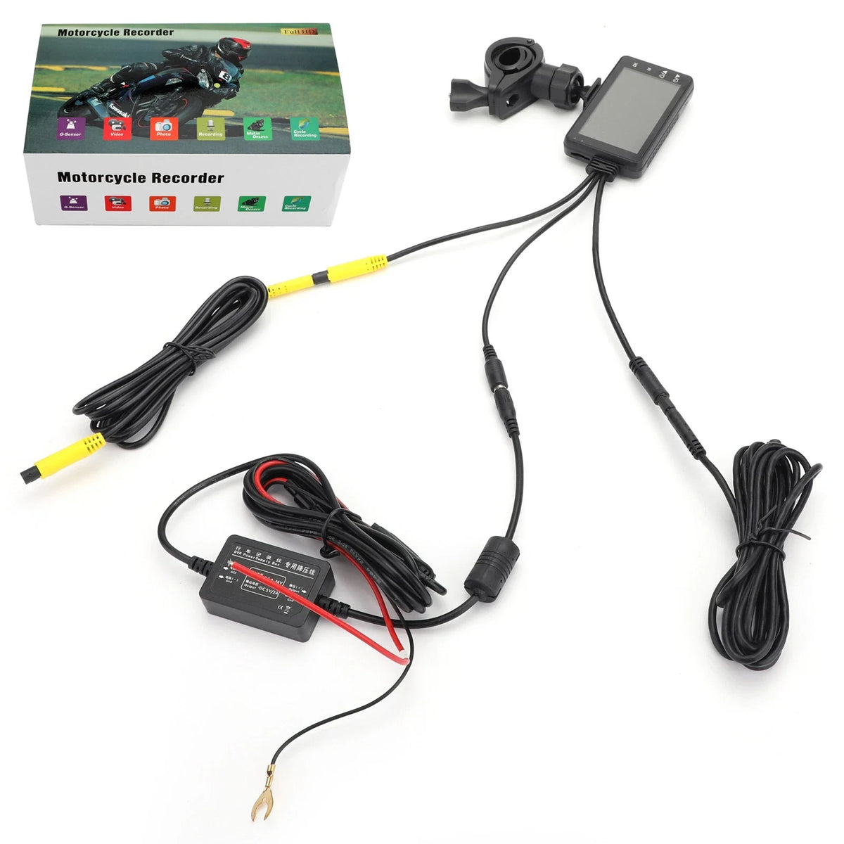 3" 140° Waterproof Dual Action Camera DVR for Motorcycle (IP68)