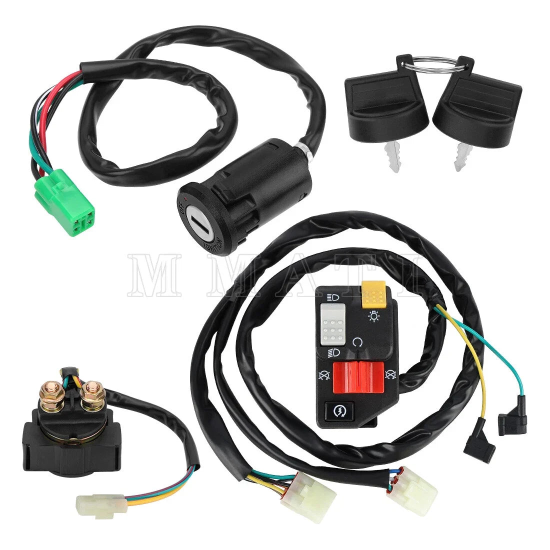 Starter Relay and Handlebar Ignition Key Switch for Honda TRX450ER 2006-2014