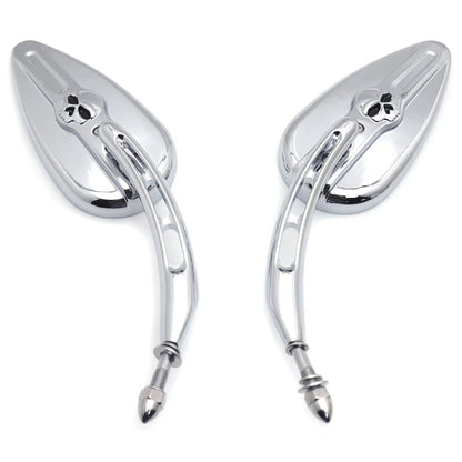 Chrome Skull Side Mirrors for Harley Softail Models (2014-2023)