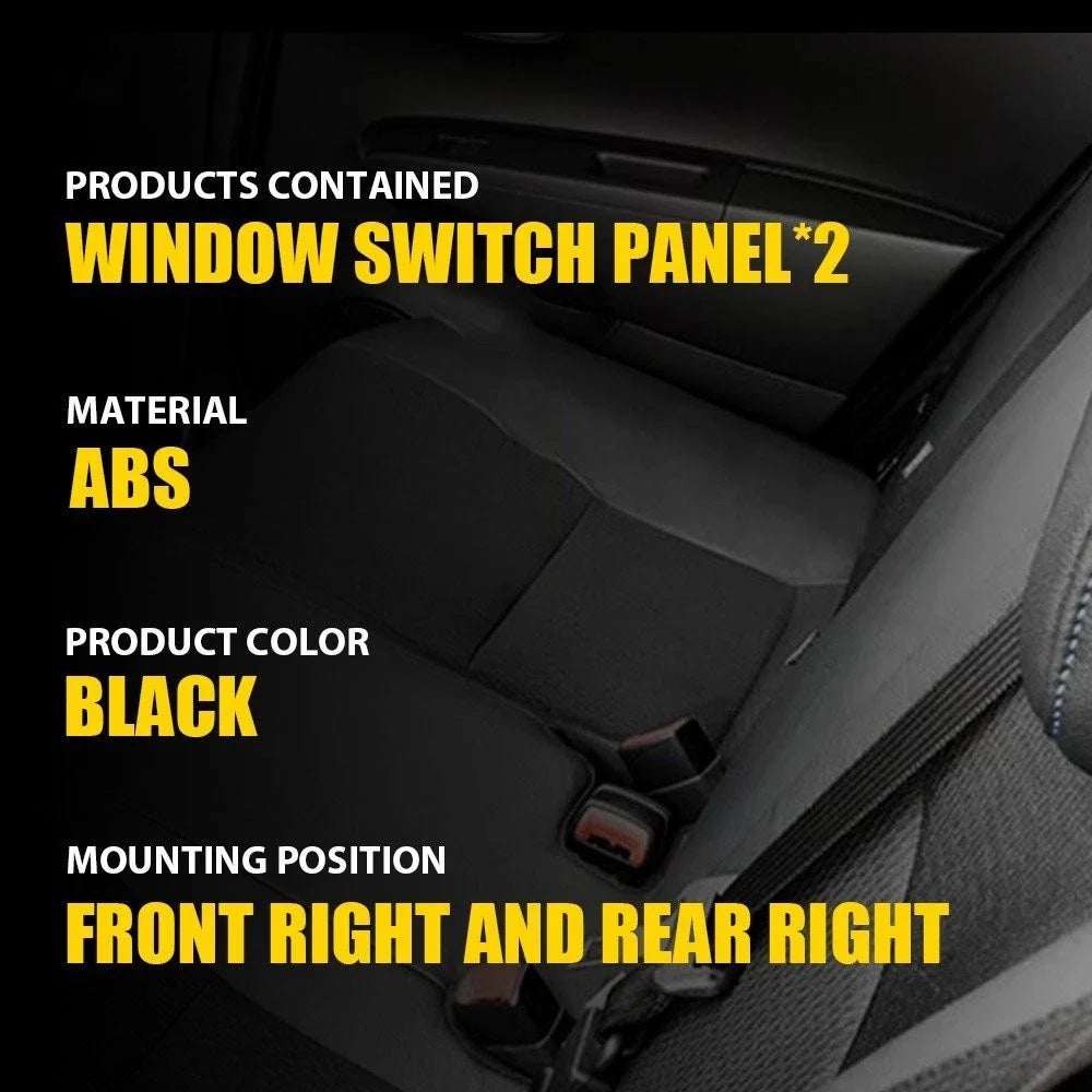 Set of 2 Rear Side Window Upper Switch Bezels for Toyota Yaris 2012-2014