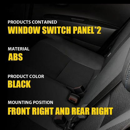 Set of 2 Rear Side Window Upper Switch Bezels for Toyota Yaris 2012-2014