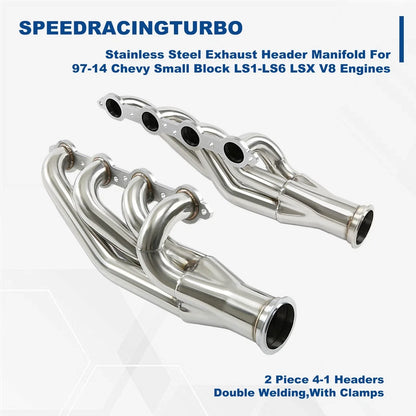 Exhaust Headers Set for LS1 LS2 LS3 LS6 LSX V8 Chevy (1997–2014) 2pcs