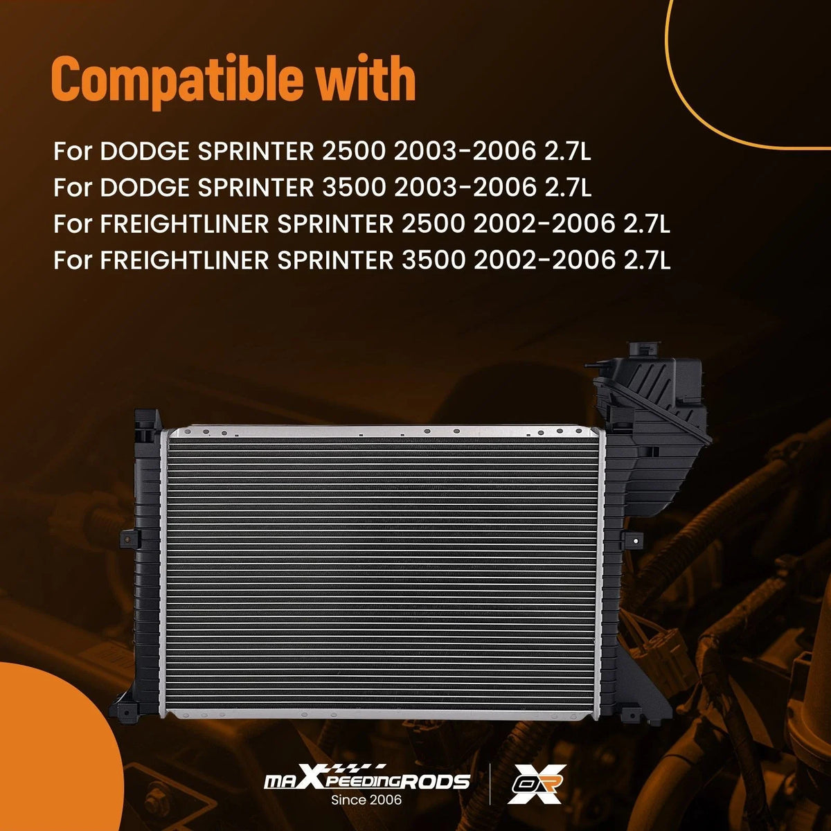Aluminum Tank Radiator for Sprinter 2500 3500 Dodge (2002–2018)