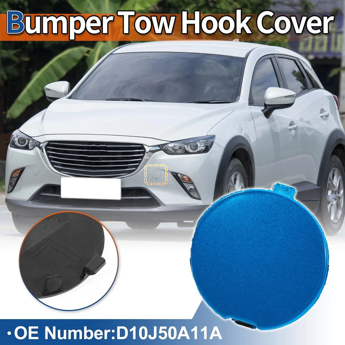 Tow Hook Cover for Mazda (No.D10J50A12A) (Deep Crystal Blue Pearl)