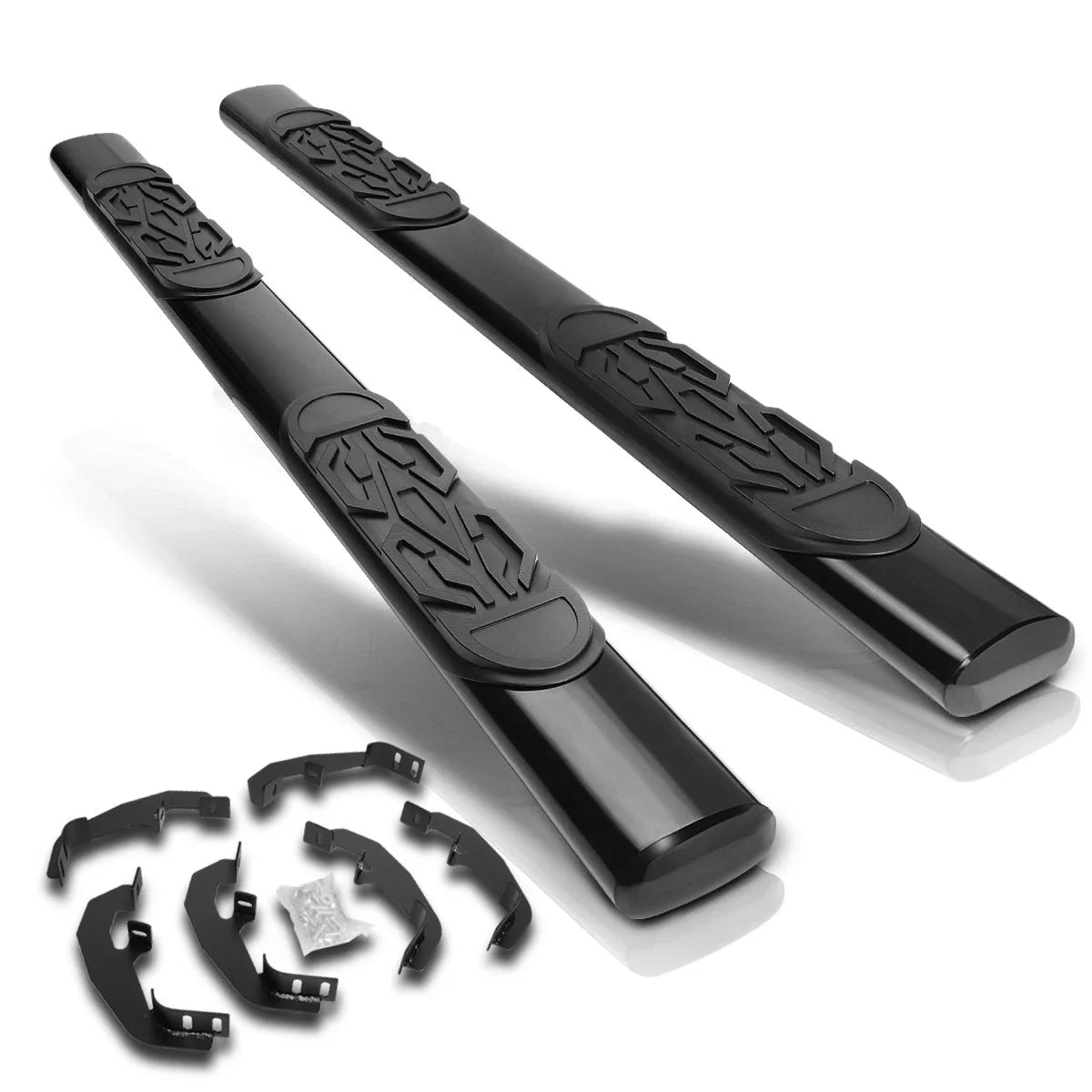 Set of 2 Nerf Bars for Silverado/Sierra Crew Cab (2019–2021) Black 6" Oval