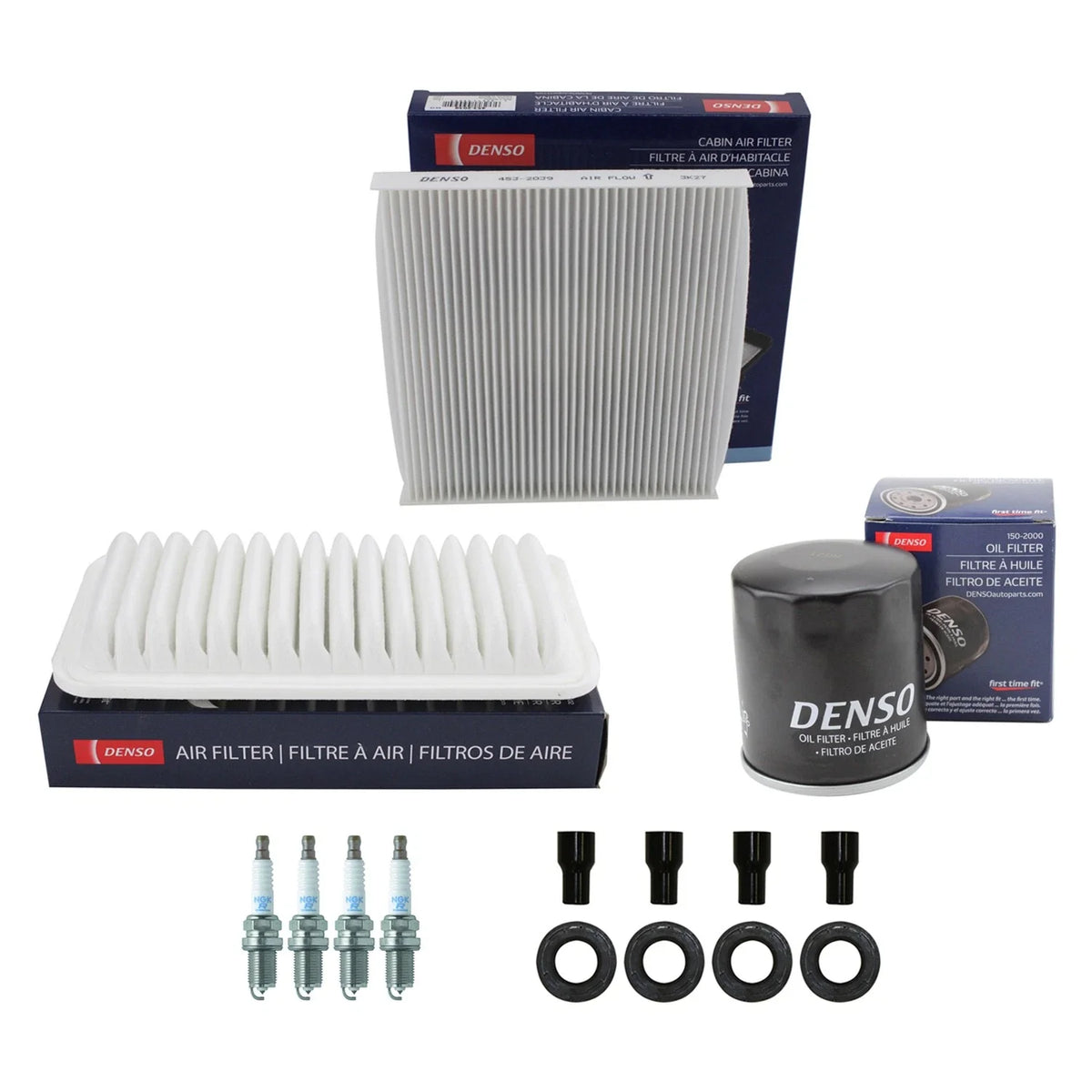 Tune Up Kit with 4 NGK Spark Plugs & Boots for Corolla 2003-2008