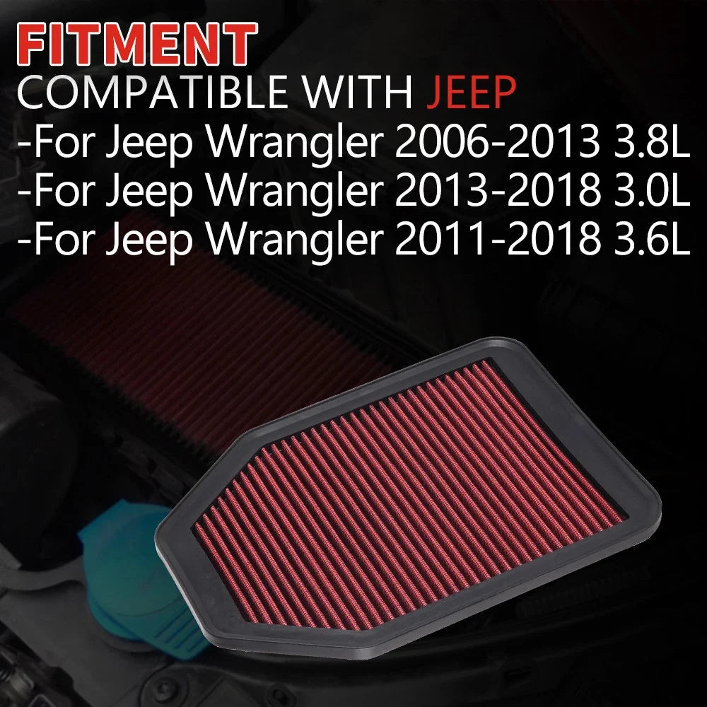 Replacement Air Filter for Jeep Wrangler (2007–2018) 33-2364