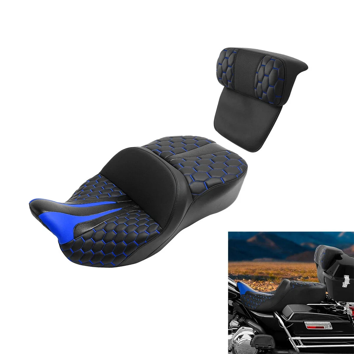 Driver & Passenger Seat Backrest for Harley Touring Road Glide 2009-2013