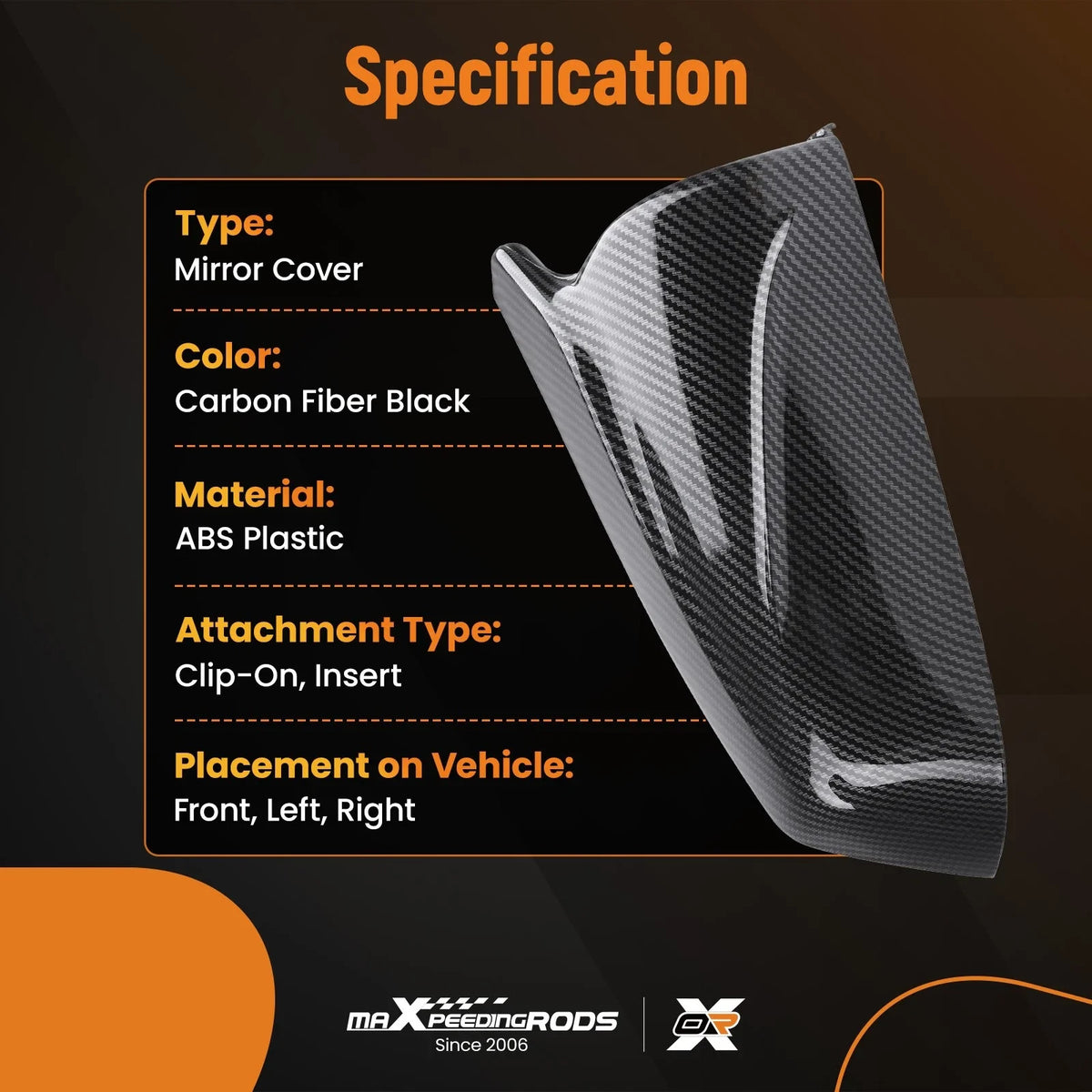 Carbon Fiber Side Mirror Cover Caps for BMW E60 E61 E63 E64 (2003–2008)