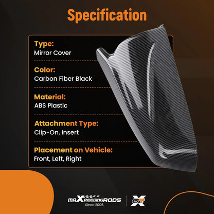 Carbon Fiber Side Mirror Cover Caps for BMW E60 E61 E63 E64 (2003–2008)