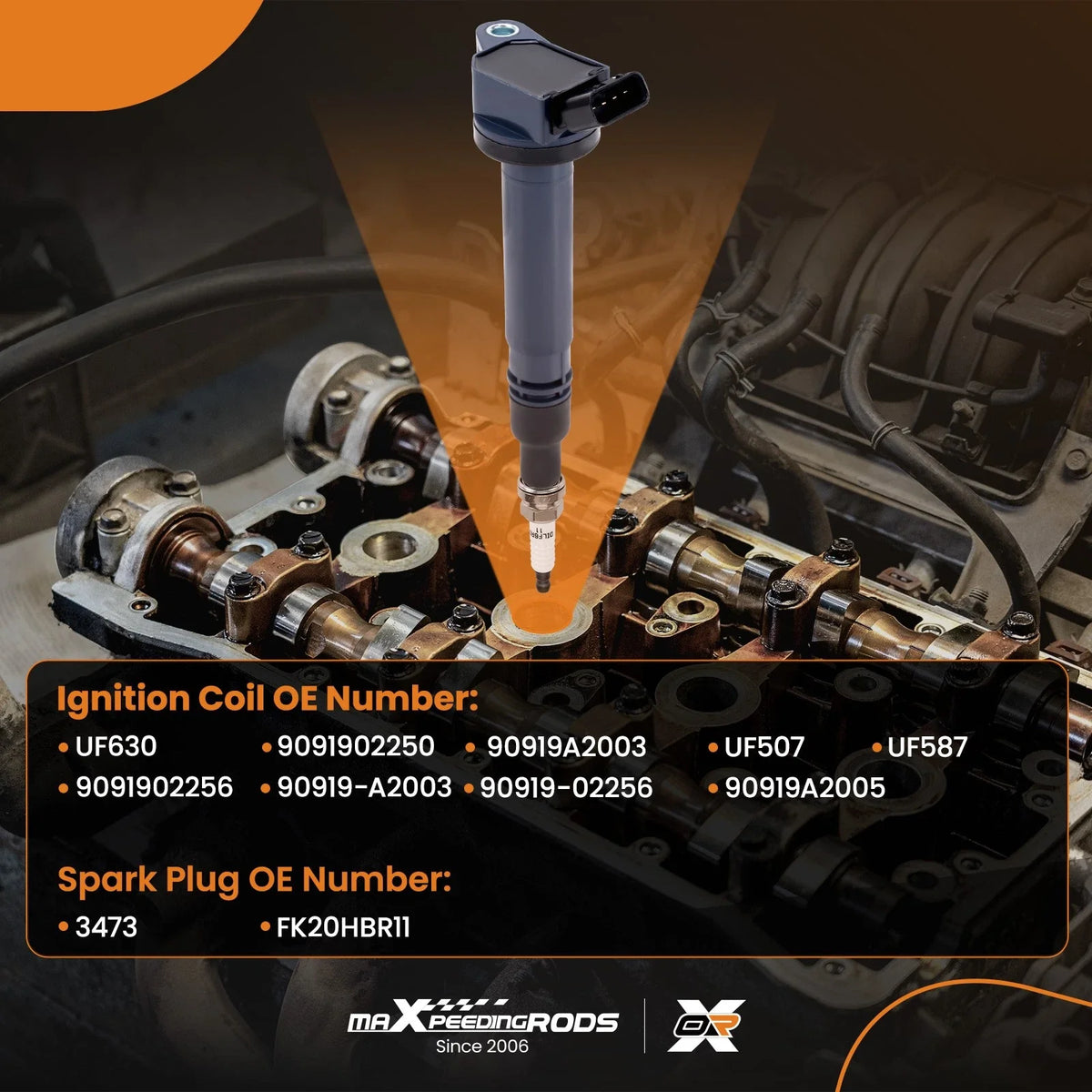 8 Ignition Coils + 8 Spark Plugs for Lexus LX570 GX460 2008-2020