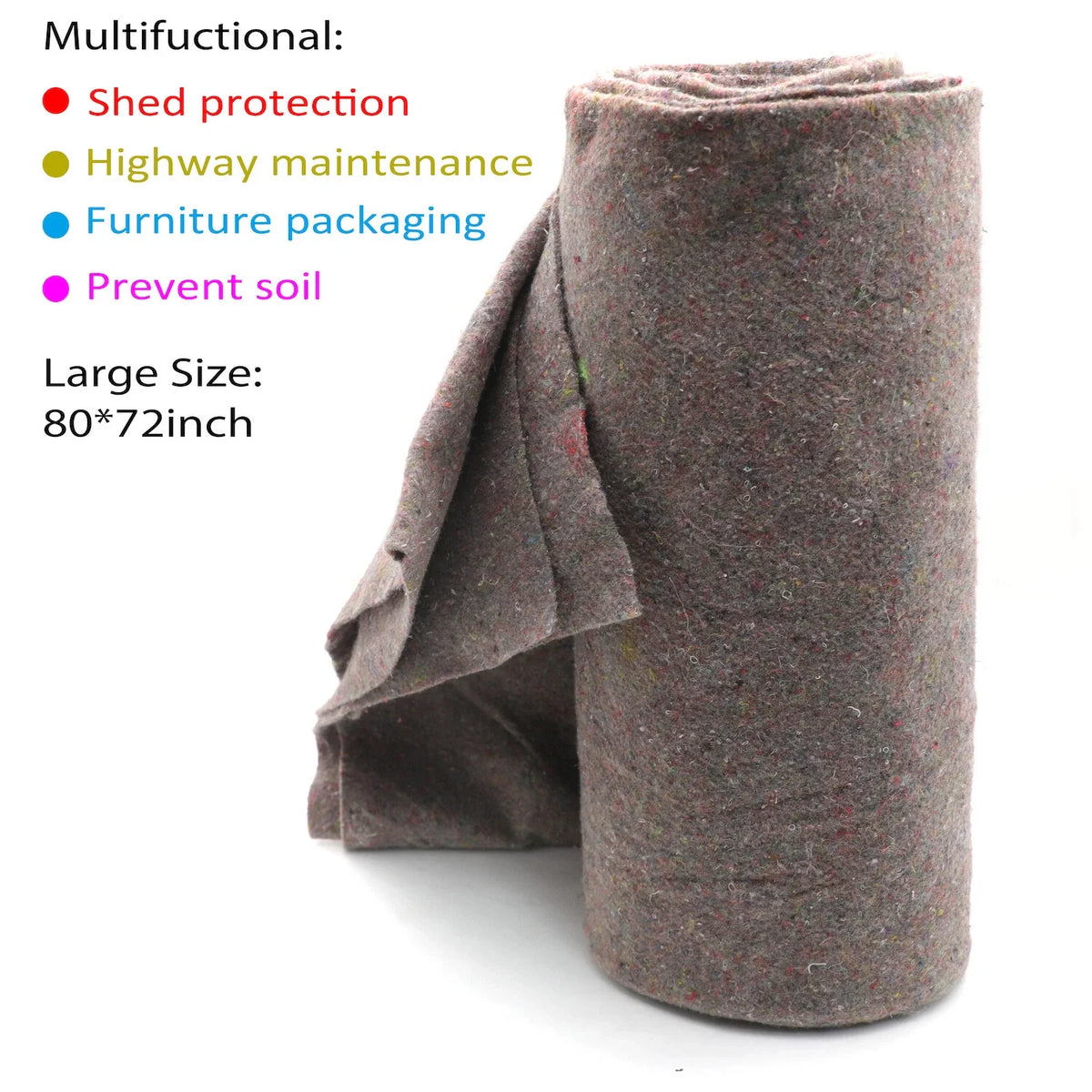 Heavy Duty 3pc Textile Moving Blanket 80" x 72" for Furniture Packing