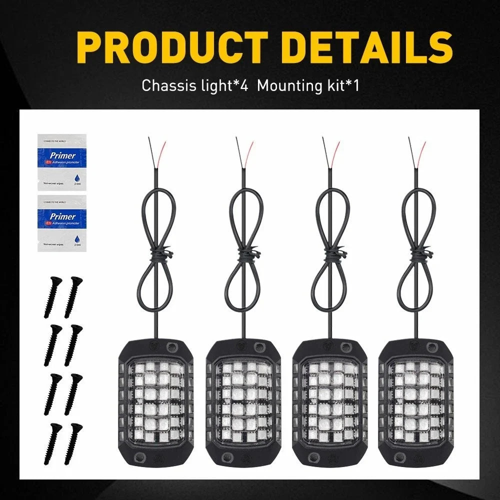 8pcs 36 LED Red Chassis Ambient Light for GM V