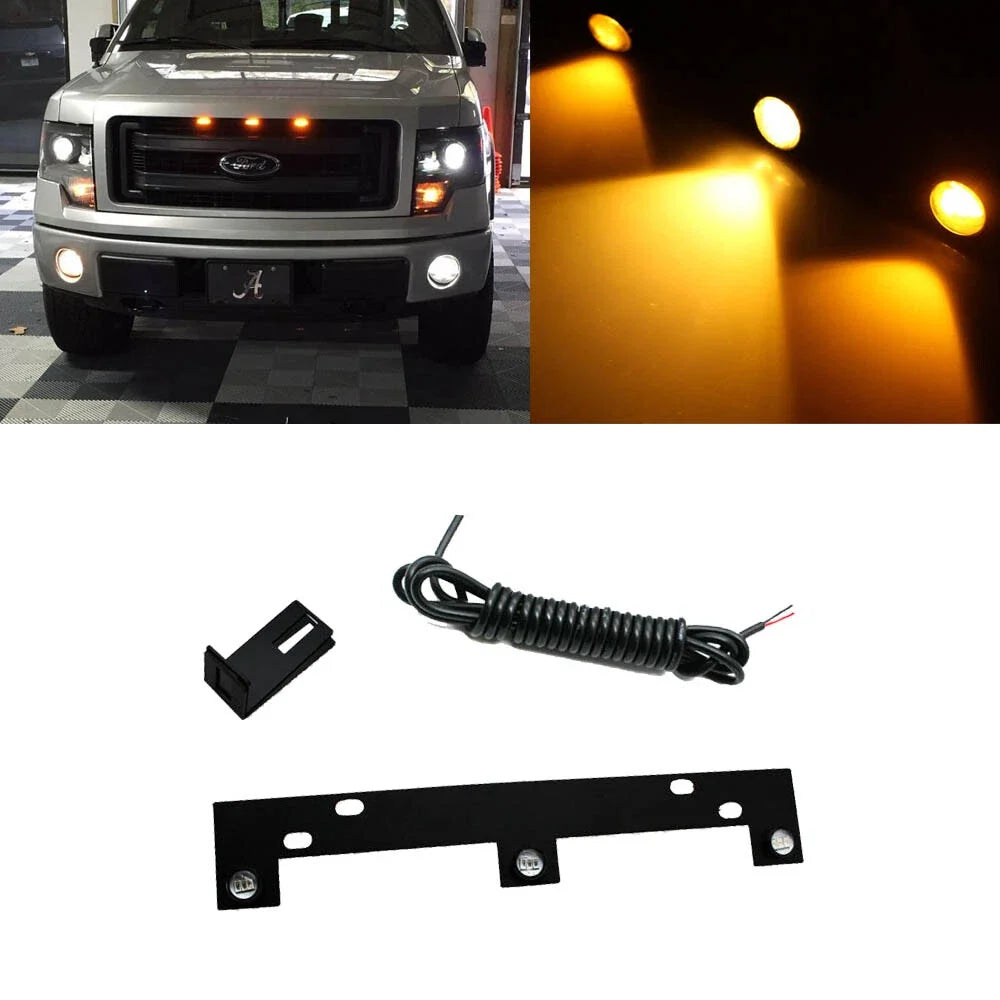 Raptor Style Amber LED Grille Lights Kit for Ford F150 (2009–Present)