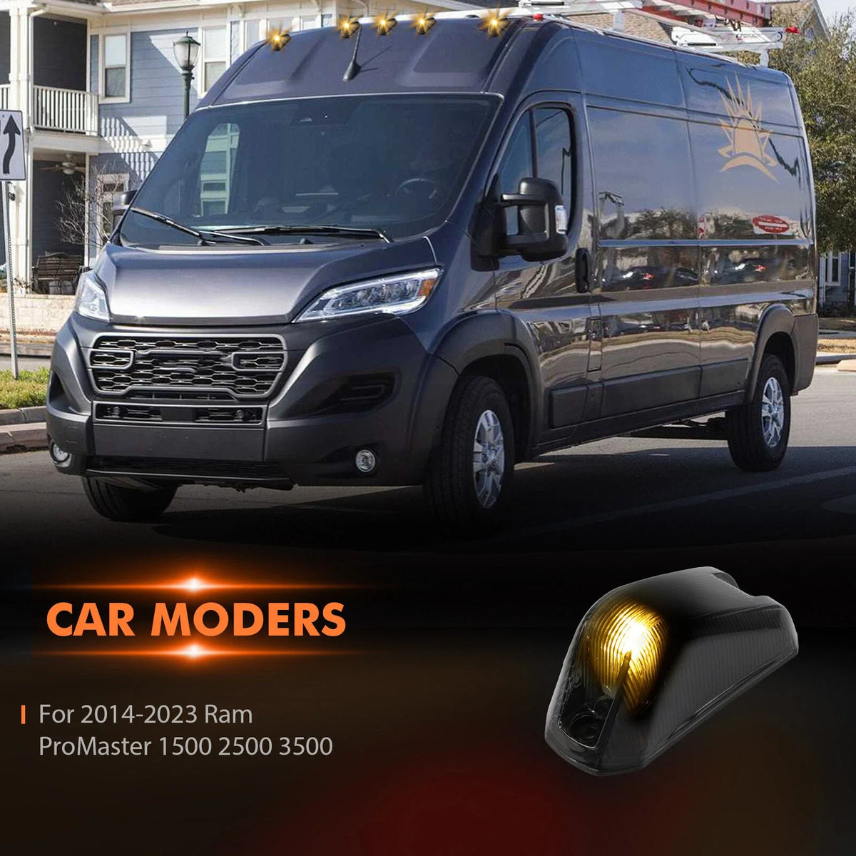 Cab Roof Marker Light Set 5PC for Ram ProMaster 1500 2500 3500 2014-2017
