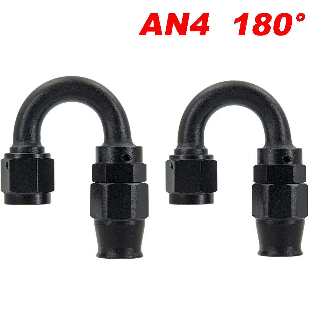 180° Swivel PTFE Hose End Fitting for AN4 for 4AN (Black, 2004–2006)