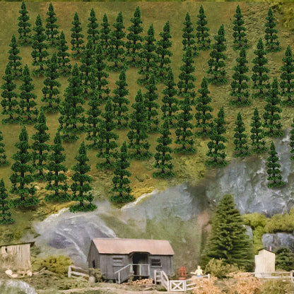 Model Trees Set for HO Scale Train Diorama - 100 Pcs (50mm)