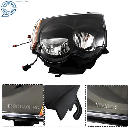 Pair of Black Housing Headlight Assemblies for Jeep Grand Cherokee 2005-2007