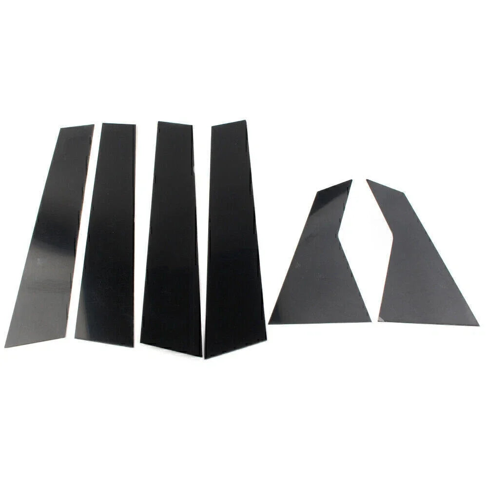 Set of 6 Door Trim Cover Kit Black Pillar Posts for Honda Civic (2016–2020)