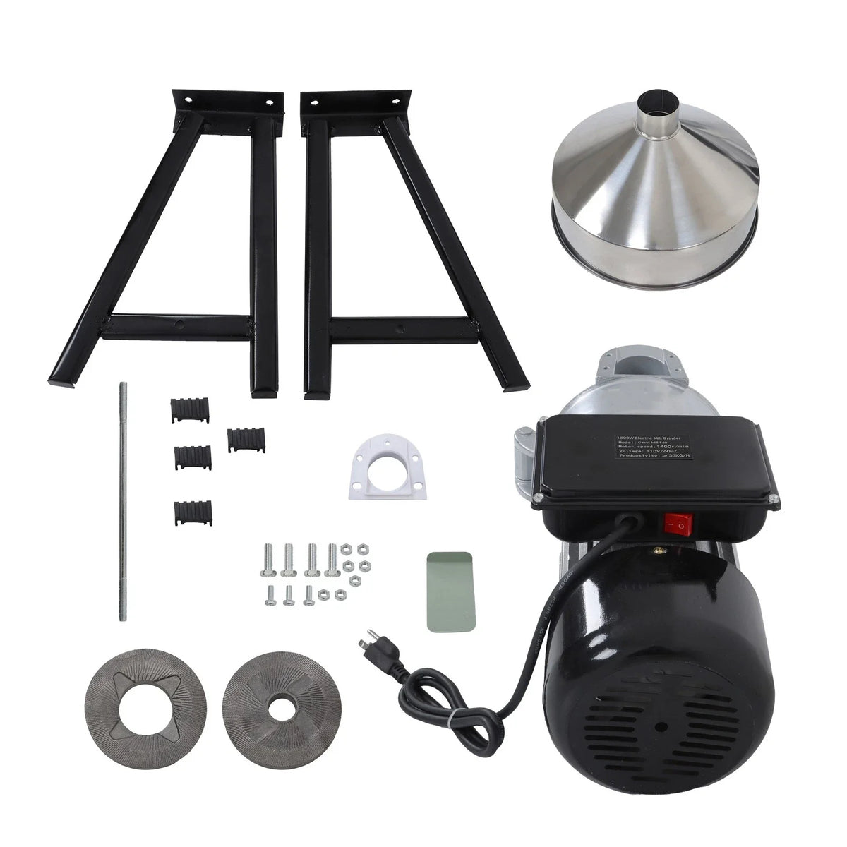 Grain Mill Grinder 1500W for Wheat, Corn, Cereal (110V)