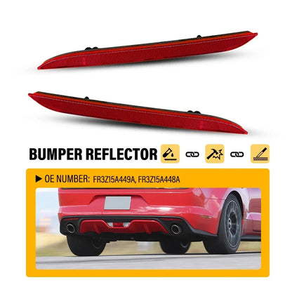 Rear Bumper Reflectors Set (Red) for Ford Mustang 2015 to 2017