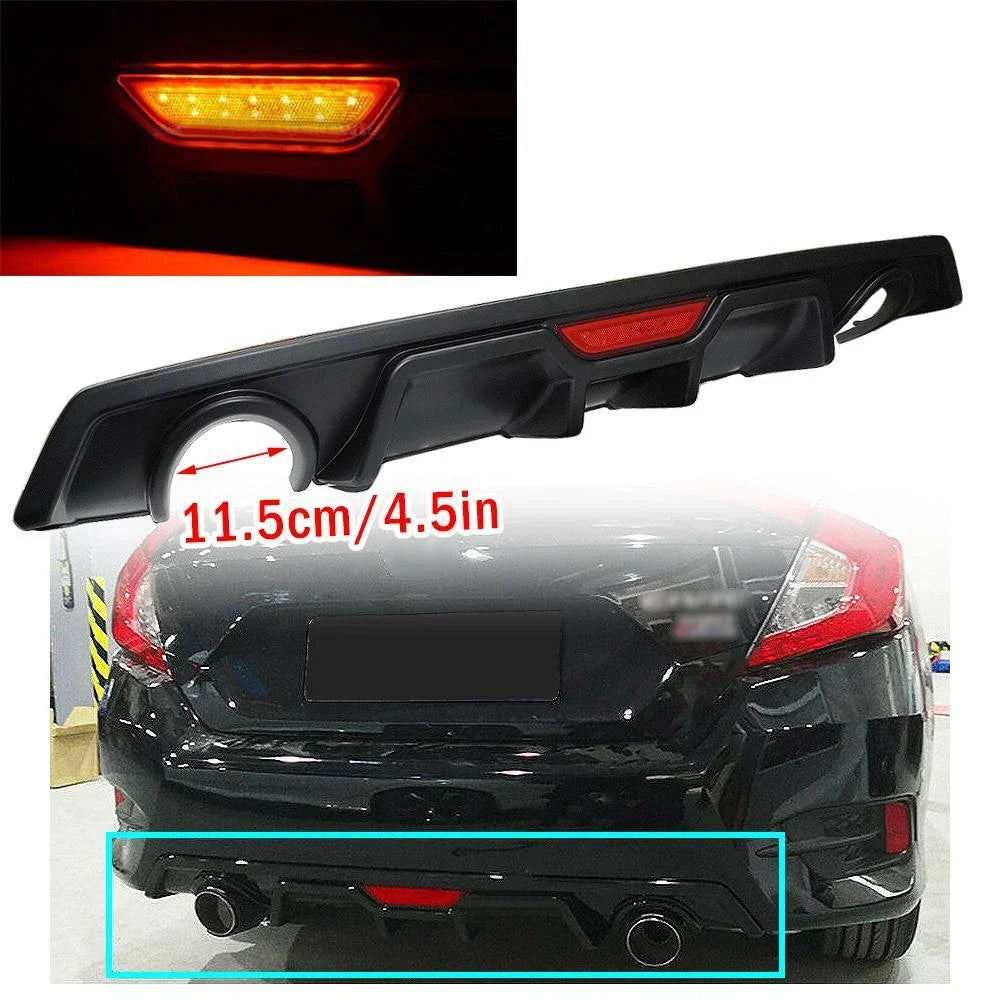 LED 3rd Brake Light Rear Lower Bumper Diffuser for Honda Civic 2016-2021
