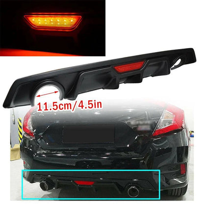 LED 3rd Brake Light Rear Lower Bumper Diffuser for Honda Civic 2016-2021
