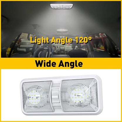 Double Dome LED Ceiling Fixture for 12V RV Camper Trailer