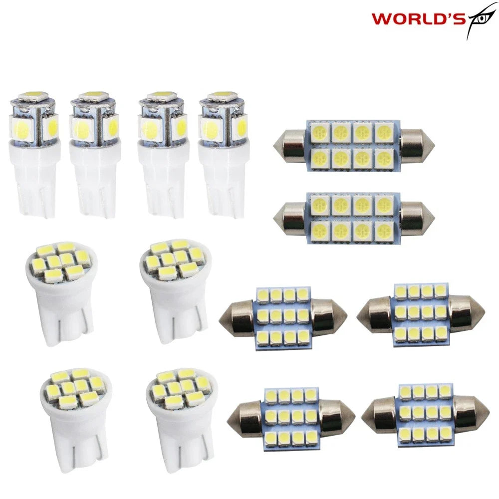14X LED Interior Package Kit for T10 Dome License Plate Light Bulbs