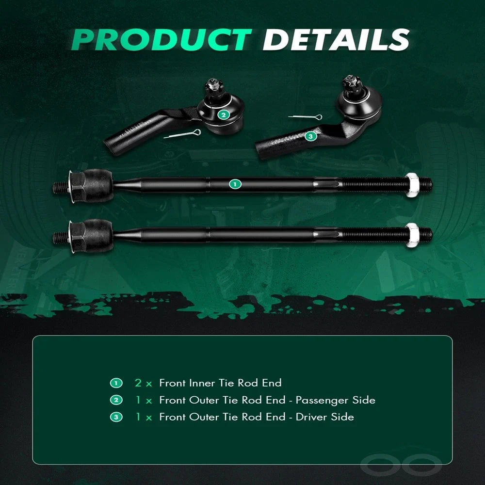 4-Piece Tie Rod Ends for Mazda 3 & 5 (2004–2014)