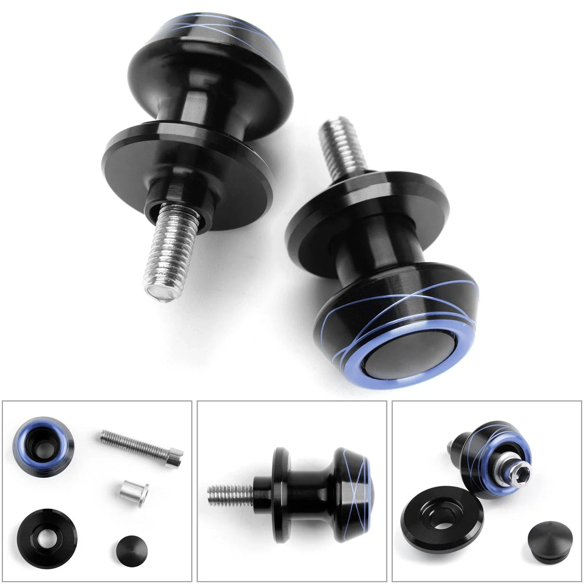 Pair of 8mm Swingarm Spools CNC for Suzuki & Honda Bikes
