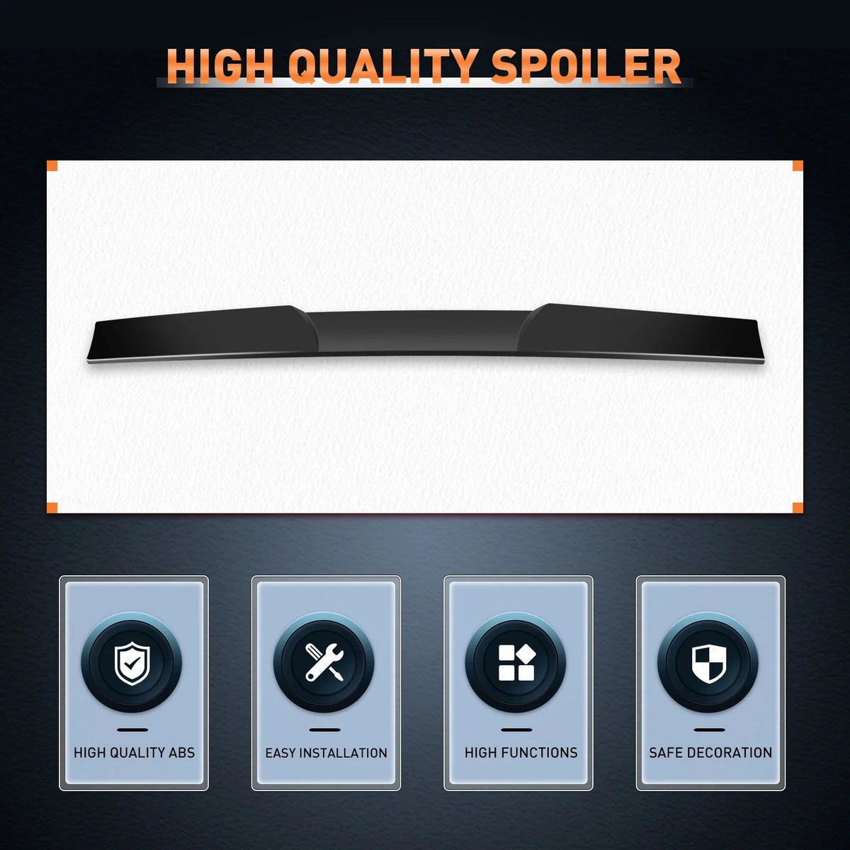 Window Roof Spoiler Lip Adjustable Glossy Black for Toyota Hilux N70 2005-2015