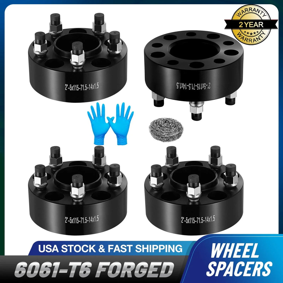 Set of 2 Hubcentric Wheel Spacers 1" / 2" for Dodge Challenger