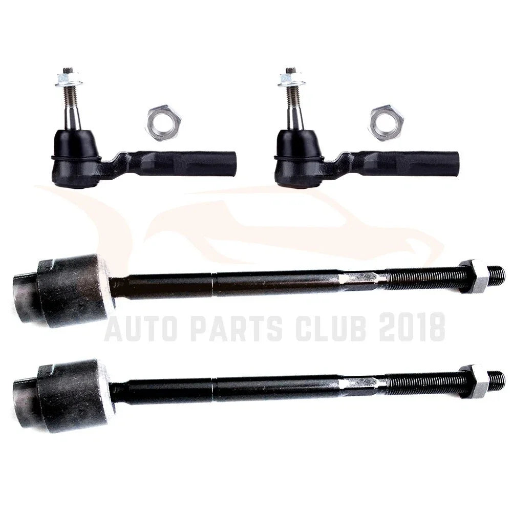 Set of 4 Front Inner Outer Tie Rod End Links for Saturn Aura (2007–2009)