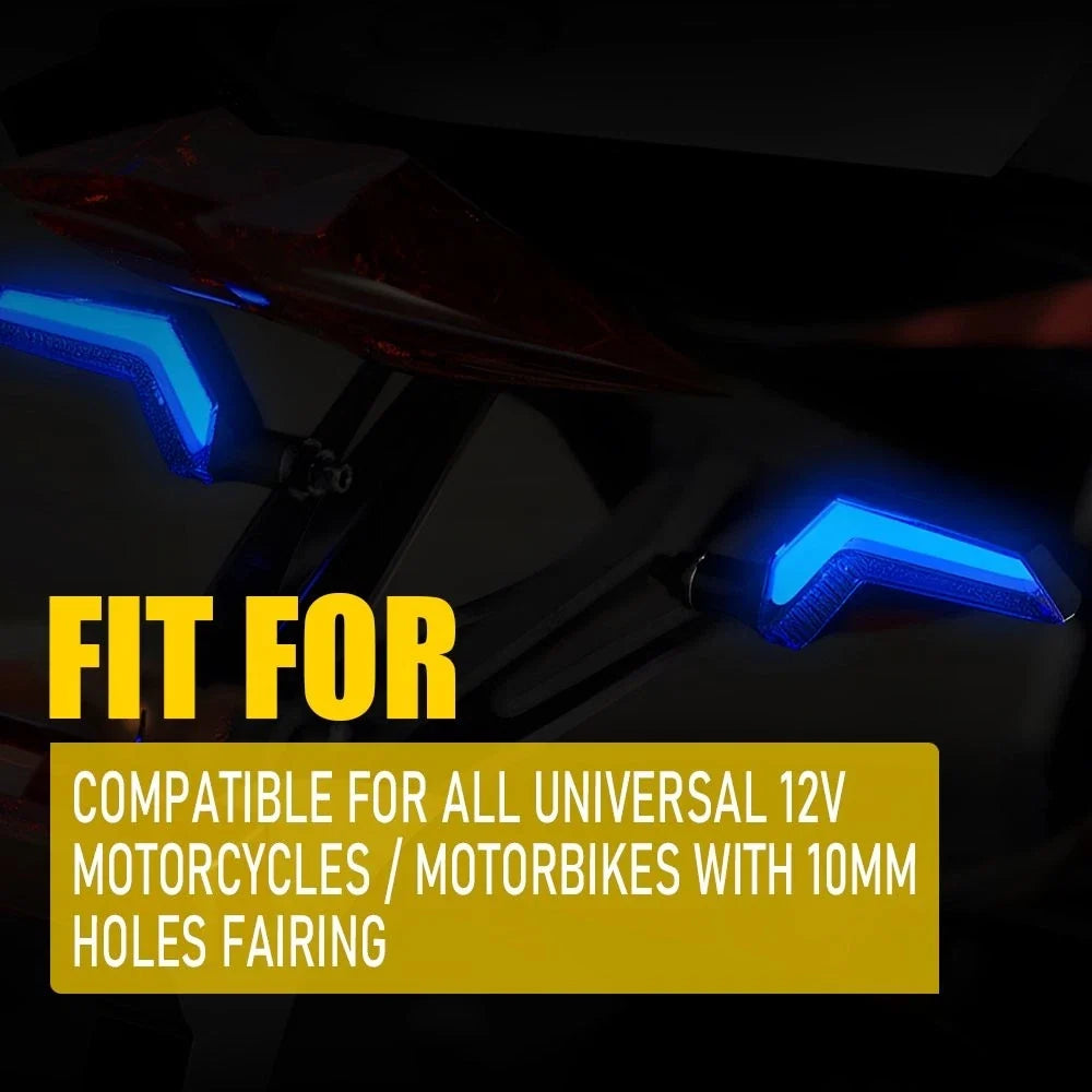 Motorcycle 12V Waterproof LED Turn Signal Lights - 2X (PY)
