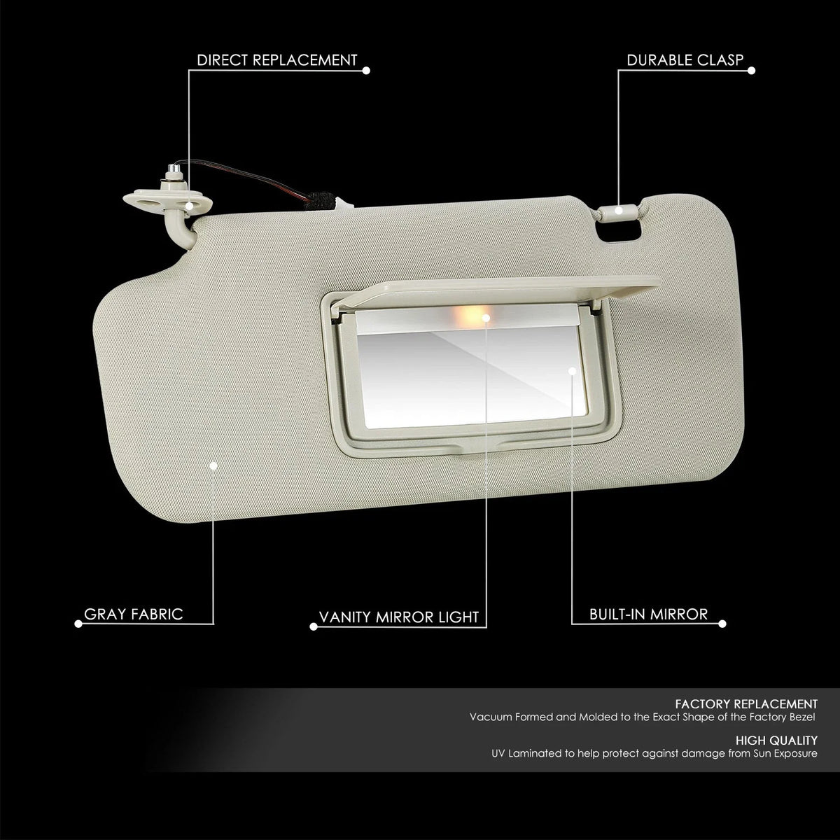 Driver Left Side Sun Visor Replacement for Nissan Murano (2009–2014)