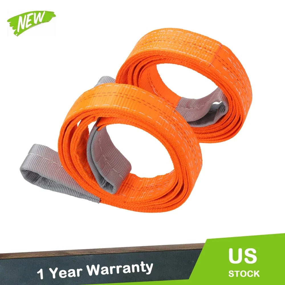2X 2" x 7 FT Lifting Sling Straps for Heavy-Duty Use (18800lbs)