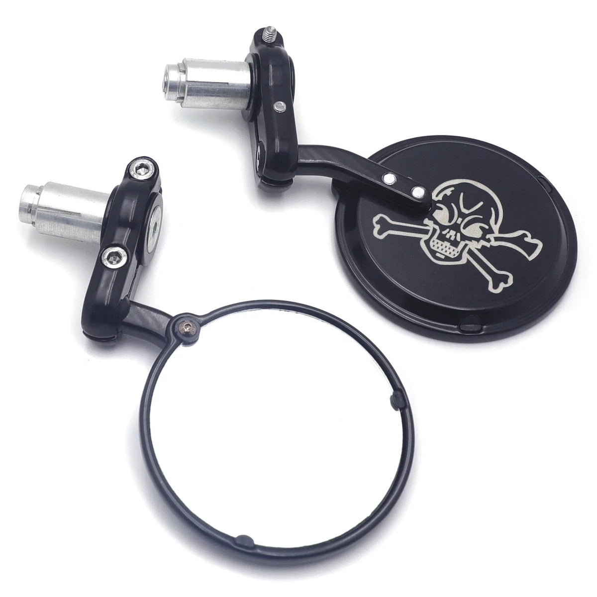 Rearview Mirrors Skull Design for Cafe Racer Motorcycle (25mm 1")
