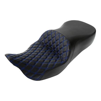 Blue Stitching Driver Passenger Seat for Harley Electra Street Glide 2009–2023