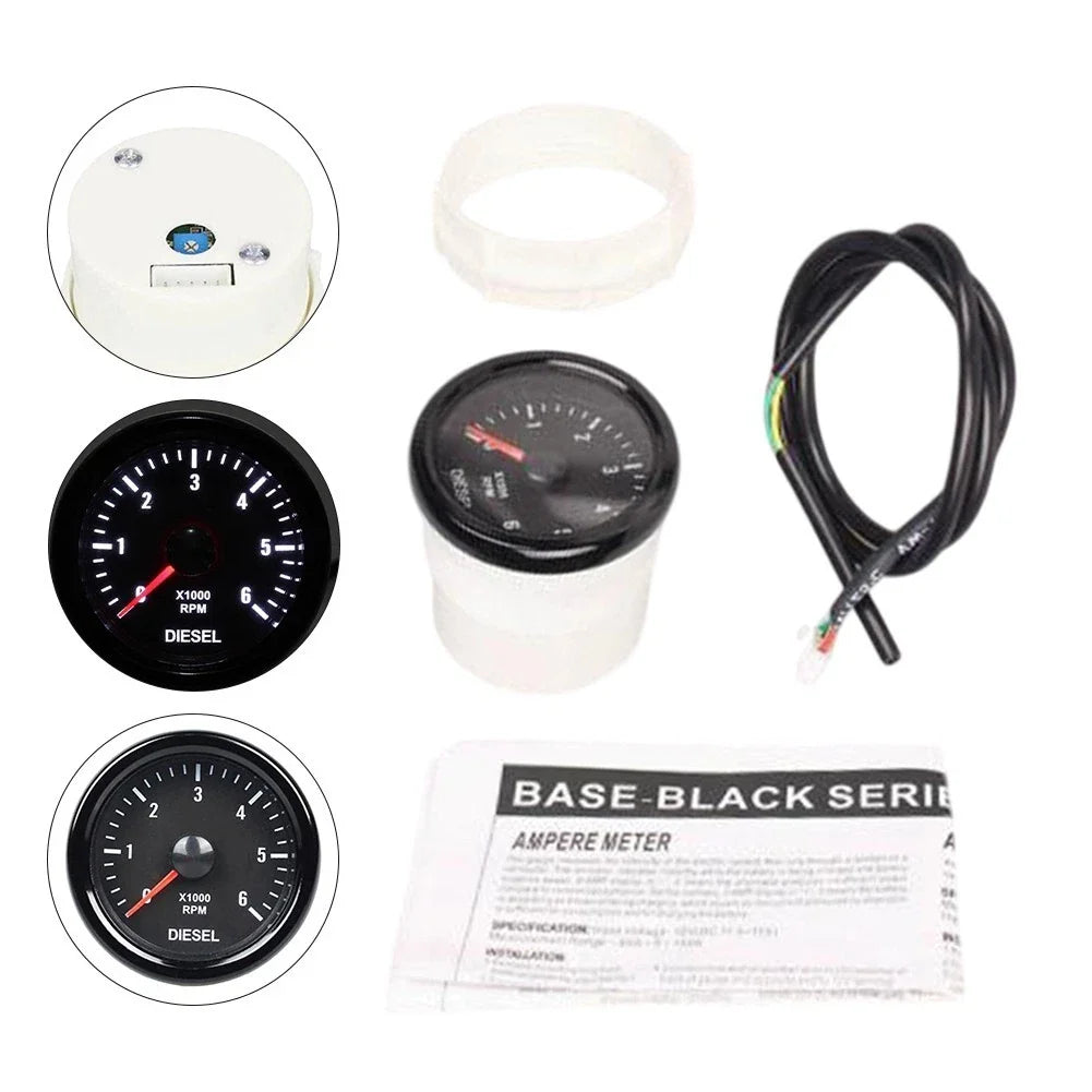 52mm Diesel Engine Tacho Gauge 06000 RPM for Performance